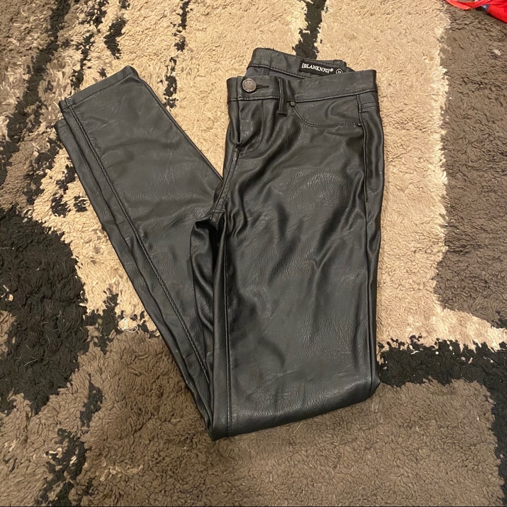 Faux leather jeans